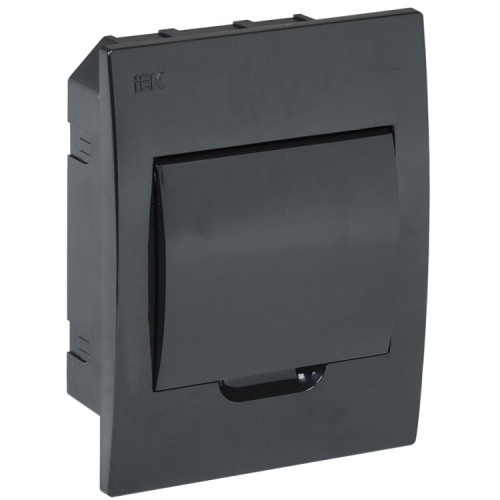 Корпус модульный пластиковый встраиваемый ЩРВ-П-6 черный с черной дверью IP41 KREPTA 3 | MKP13-V-06-41-K02 | IEK