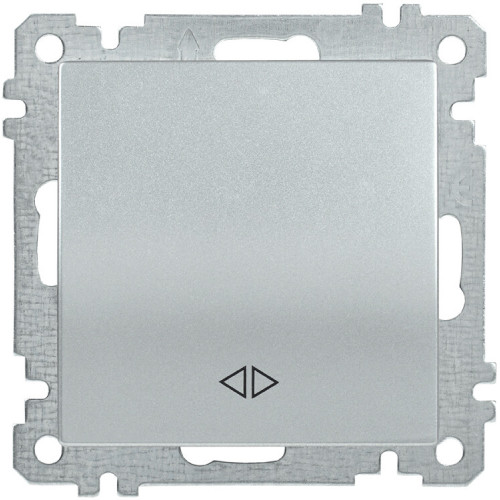 BOLERO серебрянный Выключатель 1-клавишный перекрестный 10А ВС10-1-3-Б | EVB13-K23-10 | IEK