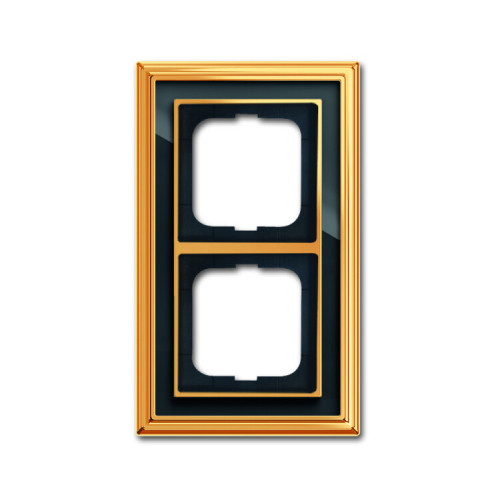 Рамка 2-постовая, серия Династия, Латунь полированная, черное стекло | 1754-0-4566 | 2CKA001754A4566 | ABB