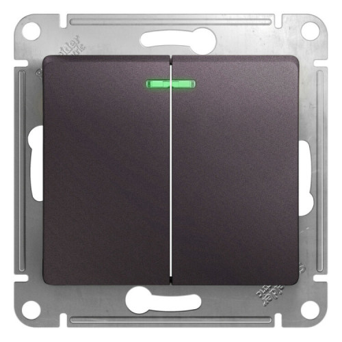 Glossa Сиреневый туман Выключатель 2-клавишный с подсветкой, сх.5а, 10AX | GSL001453 | SE