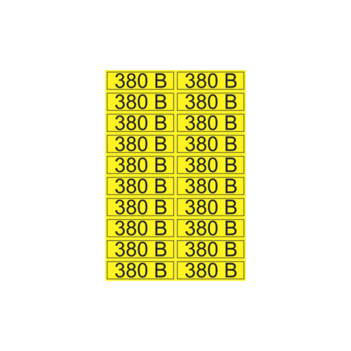 Наклейка знак электробезопасности «380 В» 15х50 мм (20шт на листе) | 56-0008-1 | REXANT