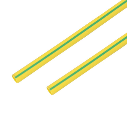 Термоусадочная трубка 10,0/5,0 мм, желто-зеленая, упаковка 50 шт. по 1 м | 21-0007 | REXANT