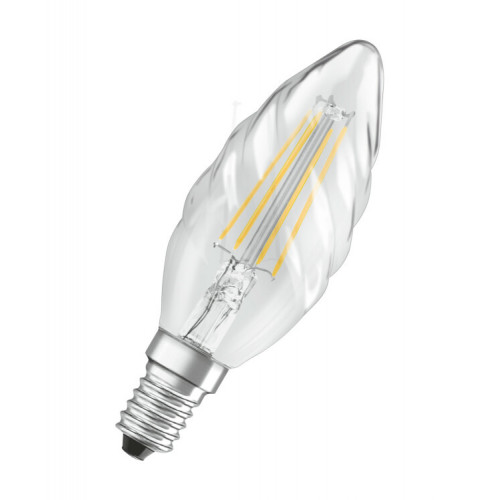 Лампа светодиодная филаментная LED STAR Classic BW 4W, прозрачная колба, Е14 LEDSCLBW40 4W/827 230V FIL E14 FS1 | 4058075055391 | Osram
