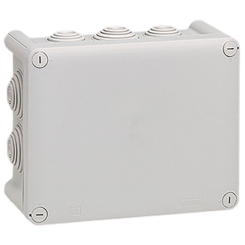 Коробка прямоугольная - 155x110x74 - Программа Plexo - IP 55 - IK 07 - серый - 10 кабельных вводов - 750 °C | 092042 | Legrand