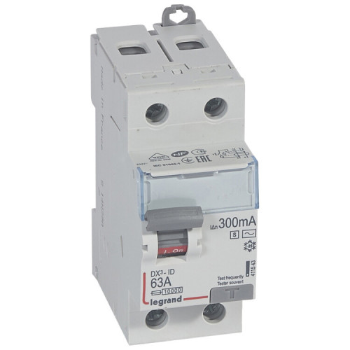 Выключатель дифференциальный (УЗО) DX3-ID 2п 63А 300мА тип AC-S | 411543 | Legrand