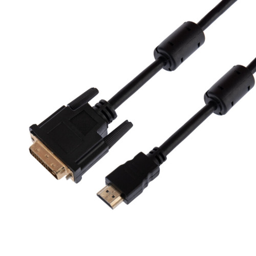Шнур HDMI - DVI-D с фильтрами, длина 3 метра (GOLD) (PE пакет) | 17-6305 | REXANT