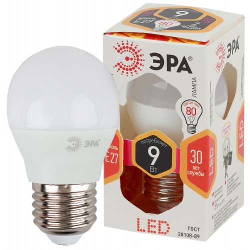 Лампа светодиодная LED P45-9W-827-E27 | Б0029043 | ЭРА