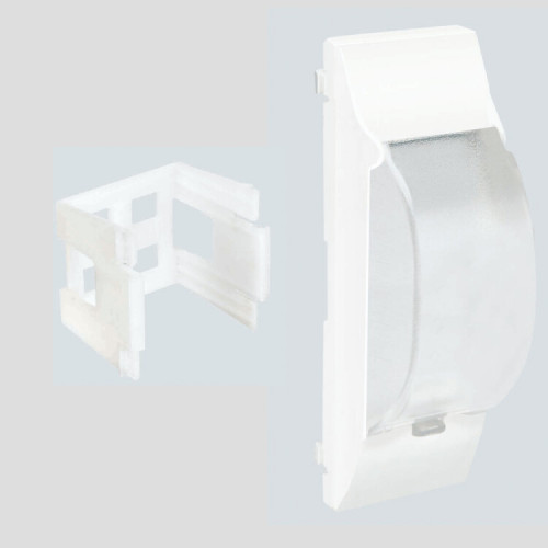 Simon Connect Комплект плата с прозр.крышкой+DIN-адаптер для уст.автоматики, 3хК45, белый | KF03-9 | Simon