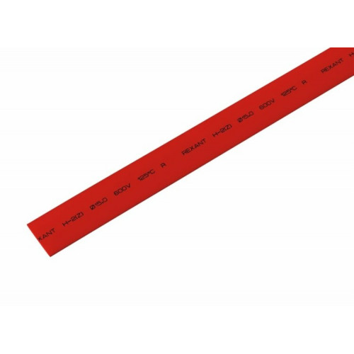 Термоусадочная трубка 15,0/7,5 мм, красная, упаковка 50 шт. по 1 м | 21-5004 | REXANT
