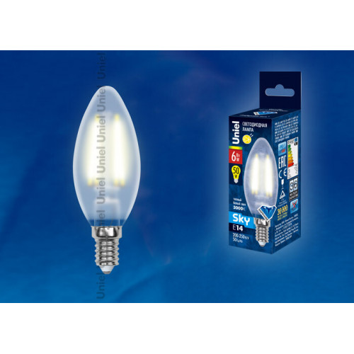 Лампа светодиодная LED-C35-6W/WW/E14/FR PLS02WH LED. 
