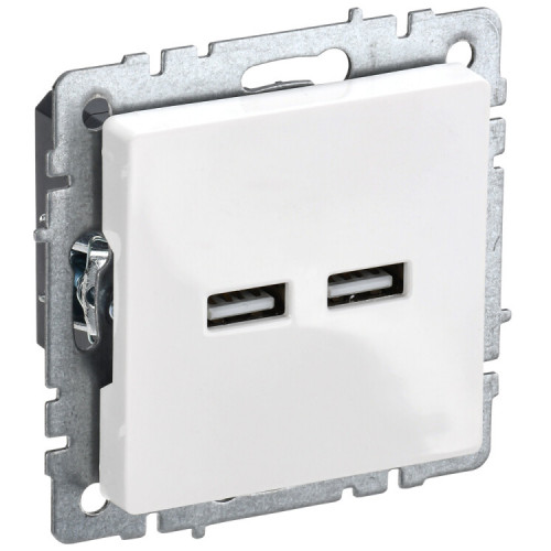 BRITE Розетка USB A+A 3,1А РЮ10-1-БрБ белый | BR-U21-D31-K01 | IEK