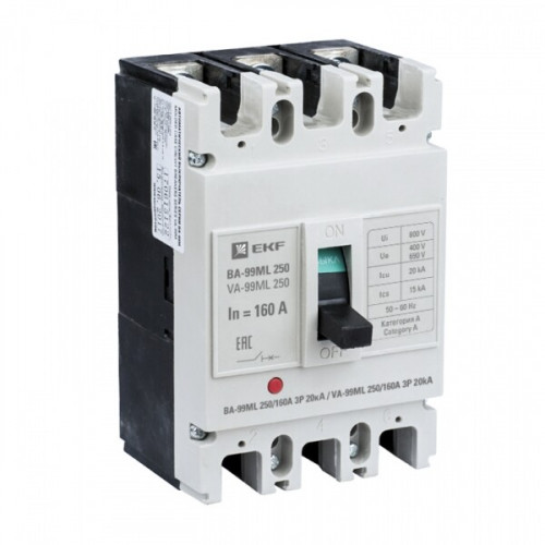 Автоматический выключательВА-99М 250/160А 3P 20кА EKF Basic | mccb99-250-160mI | EKF