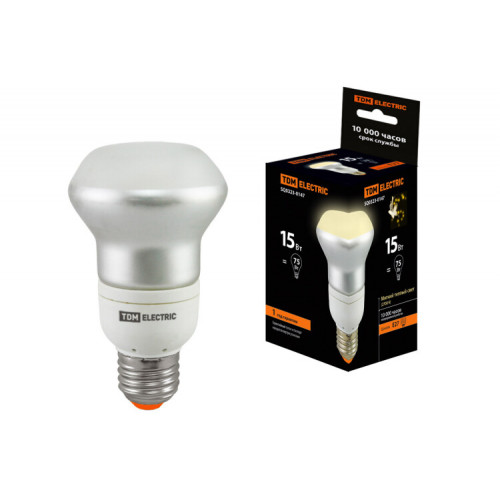 Лампа энергосберегающая КЛЛ 15Вт Е27 827 отражатель (рефлектор) RM63 FR | SQ0323-0147 | TDM