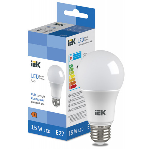Лампа светодиодная Bulb A60 1500lm 6500K E27 | LL-I-A60-15-230-65-E27 | IEK