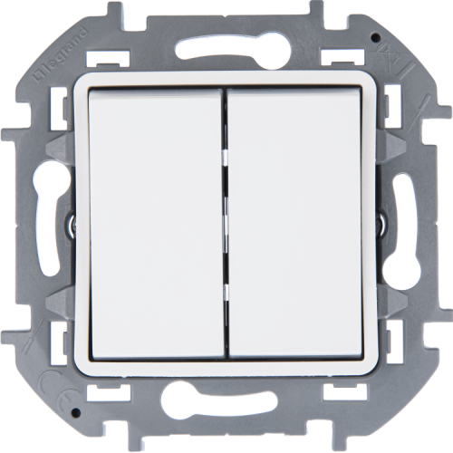 Inspiria белый переключатель двухклавишный с подсветкой 10AX | 673665| Legrand