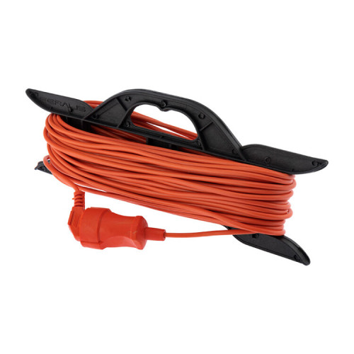 Удлинитель-шнур на рамке ПВС 2х0.75, 30 м, б/з, 6 А, 1300 Вт, IP20, оранжевый (Сделано в России) | 11-7113 | PROconnect