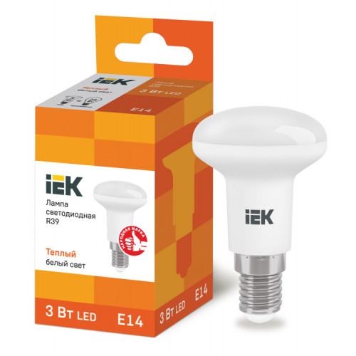 Лампа светодиодная LED 3Вт Е14 220В 3000К R39 рефлектор | LLE-R39-3-230-30-E14 | IEK