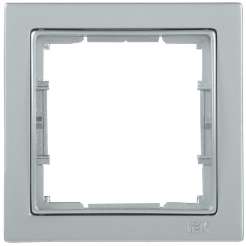 BOLERO Q1 серебряный Рамка 1-местная квадратная РУ-1-БС | EMB12-K23-Q1 | IEK