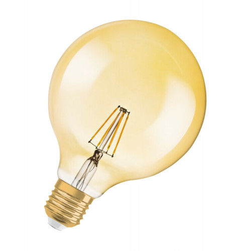 Лампа светодиодная LED, золотистая, Vintage 1906 LED CL GLOBE125 FIL GOLD 36 non-dim 4W/825 E27 | 4052899962071 | Osram