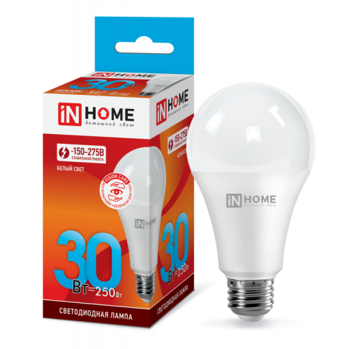 Лампа светодиодная LED-A70-VC 30Вт 230В Е27 4000К 2700Лм | 4690612024141 | IN HOME