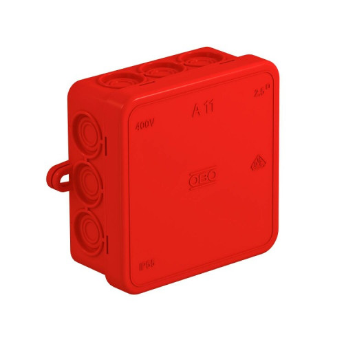 Коробка распределительная A11, 85x85x40 мм, красная (A 11 HF RO) | 2000164 | OBO Bettermann