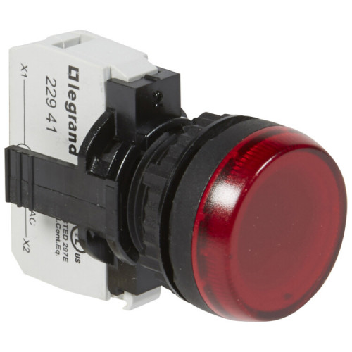 Лампа-индикатор Osmoz в сборе с подсветкой красный 230В | 023791 | Legrand