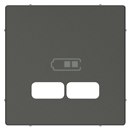 MERTEN, ЦЕНТРАЛЬНАЯ НАКЛАДКА для USB механизма 2,1А, АНТРАЦИТ, SM | MTN4367-0414 | Schneider Electric