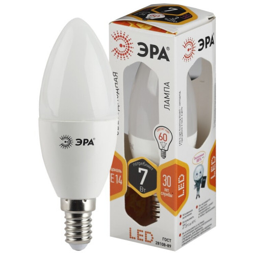 Лампа светодиодная STD B35-7W-827-E14 диод, свеча, 7Вт, тепл, E14 | Б0017204 | ЭРА