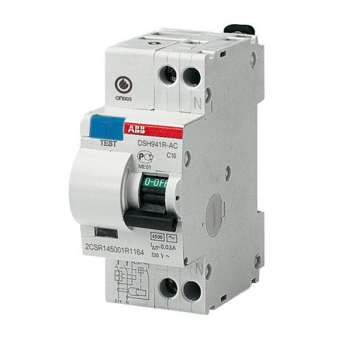Выключатель автоматический дифференциальный DSH941R 1п+N 10А C 30мА тип AC | 2CSR145001R1104 | ABB