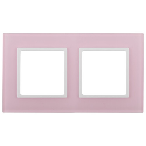 14-5102-30 Электроустановка ЭРА Рамка на 2 поста, стекло, Эра Elegance, розовый+бел | Б0034502 | ЭРА