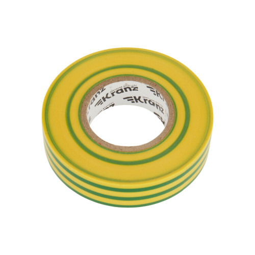 Изолента ПВХ KRANZ профессиональная, 0.18х19 мм, 20 м, желто-зеленая (10 шт./уп.) |KR-09-2807 | Kranz