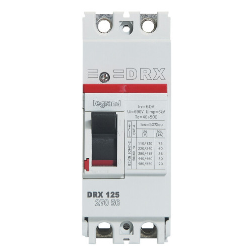 DRX125 термомагнитный 60A 2П 36KA | 027056 | Legrand