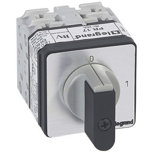 Выключатель - положение вкл/откл - PR 17 - 3П - 3 контакта - крепление на дверце | 027407 | Legrand