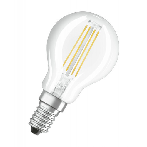 Лампа светодиодная филаментная LED STAR Classic P 5W, прозрачная колба, Е14 LSCLP60 CL 5W/827 230V FILE1410X1RU | 4058075212459 | Osram