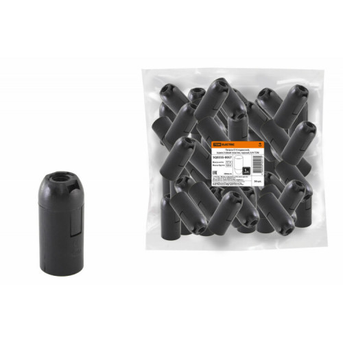 Патрон Е14 подвесной, термостойкий пластик, черный, Б/Н | SQ0335-0057 | TDM