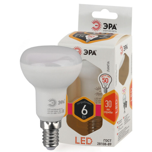 Лампа светодиодная LED R50-6W-827-E14 | Б0028489 | ЭРА