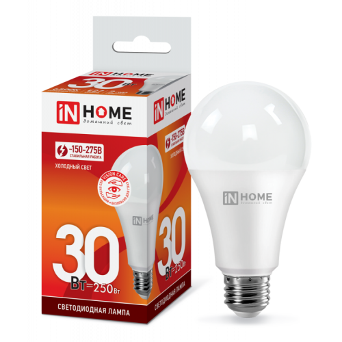 Лампа светодиодная LED-A70-VC 30Вт 230В Е27 6500К 2700Лм | 4690612024165 | IN HOME