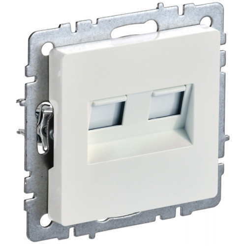 BRITE Розетка двойная RJ11+RJ45 кат.5E РК/Т12-БрЖ жемчужный | BR-KT20-O-1-K36 | IEK