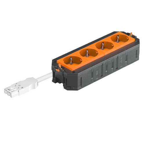 Рамка 4-модульная с розетками 4 оранжевые 16А 250В 2К+З, штекер WINSTA MIDI | 7404614 | OBO Bettermann