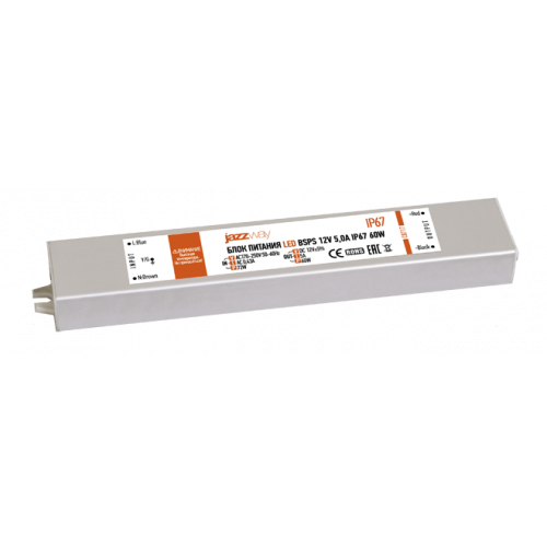 Драйвер для светодиодной ленты LED BSPS 12V5,0A=60W (new) влагозащищенный IP67 | 3329273A | Jazzway