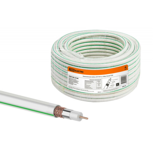 Коаксиальный кабель SAT-703 Cu (100м), белый | SQ0106-0100 | TDM
