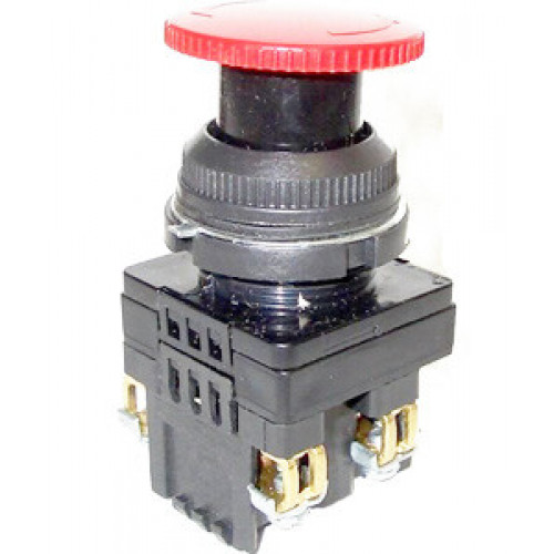 КЕ-131 У3 исп.2, красный, 1з+1р, гриб с фиксацией, IP40, 10А, 660В, выключатель кнопочный (ЭТ) | ET529293 | Электротехник