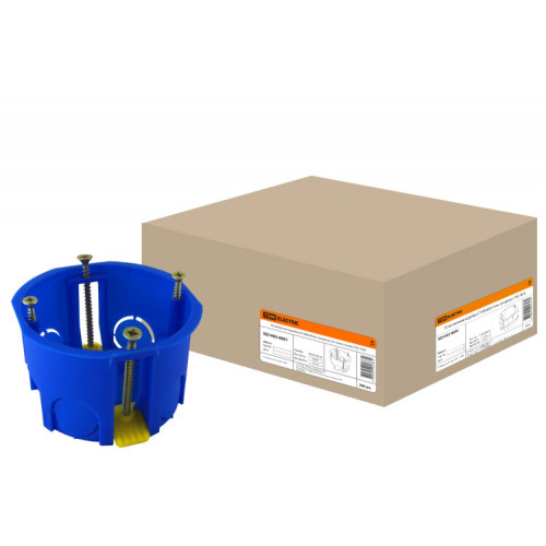 Коробка установочная 68х45 с саморезами, пластиковыми лапками (для полых стен) | SQ1403-0001 | TDM