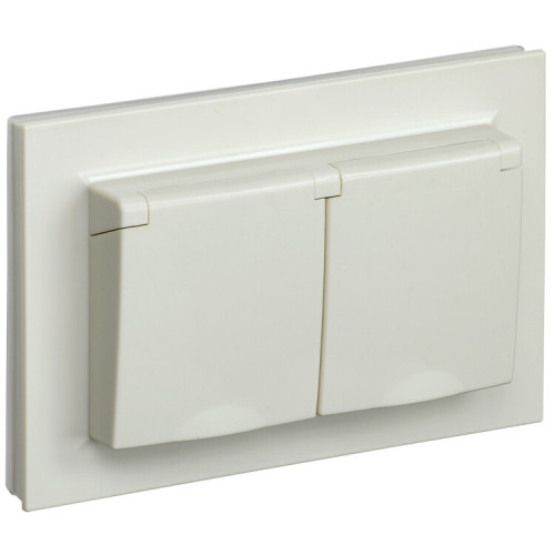 BRITE Роз. 2-я с кр. 16А в сб IP44 РСбш12-3-44-БрКр бежевый | BR-R26-16-44-K10-F | IEK