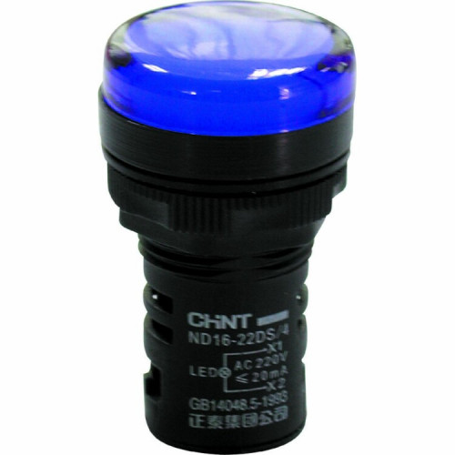 Индикатор ND16-22DS/2C синий, компактный, встр. резистор, IP65 АС/DC24В (R) | 828113 | CHINT