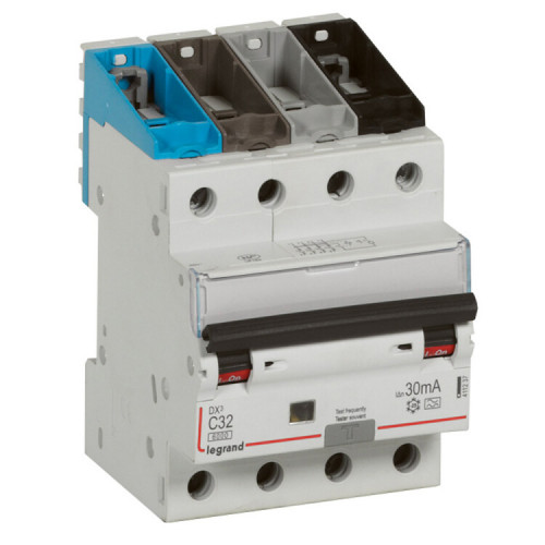 Выключатель автоматический дифференциального тока DX3 6000 4п 32А С 30мА тип A | 411237 | Legrand