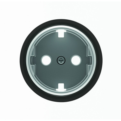 Накладка для розетки SCHUKO с плоской поверхностью, серия SKY Moon, кольцо чёрное стекло|2CLA868890A1501| ABB