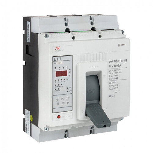 Автоматический выключатель AV POWER-5/3 1600А 70kA ETU4.0 AVERES | mccb-53-1600M-4.0-av | EKF