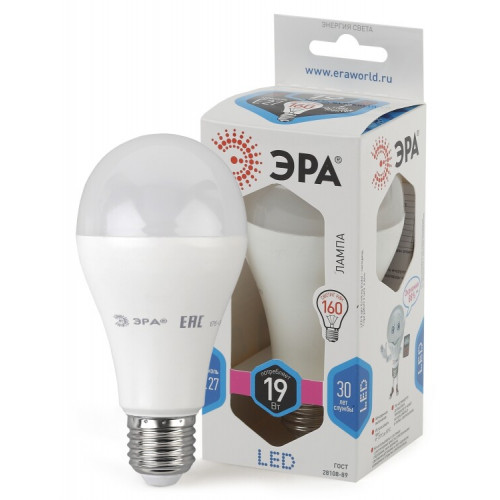 Лампа светодиодная LED 19Вт Е27 4000К A65-19W-840-E27 | Б0031703 | ЭРА