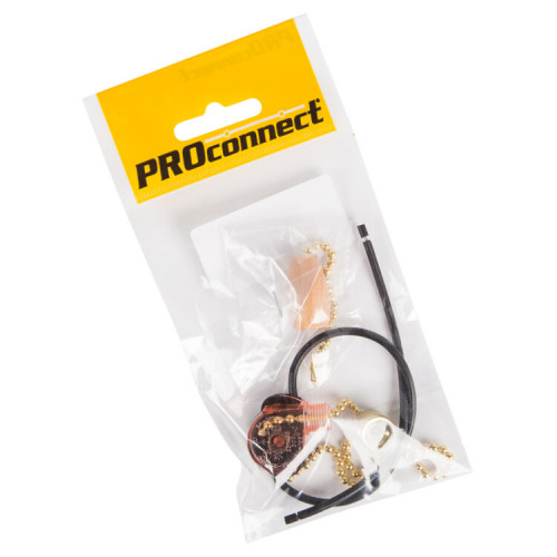 Выключатель для настенного светильника c проводом и деревянным наконечником «Gold» индивидуальная упаковка 1 шт. PROCONNECT | 32-0104-9 | PROconnect